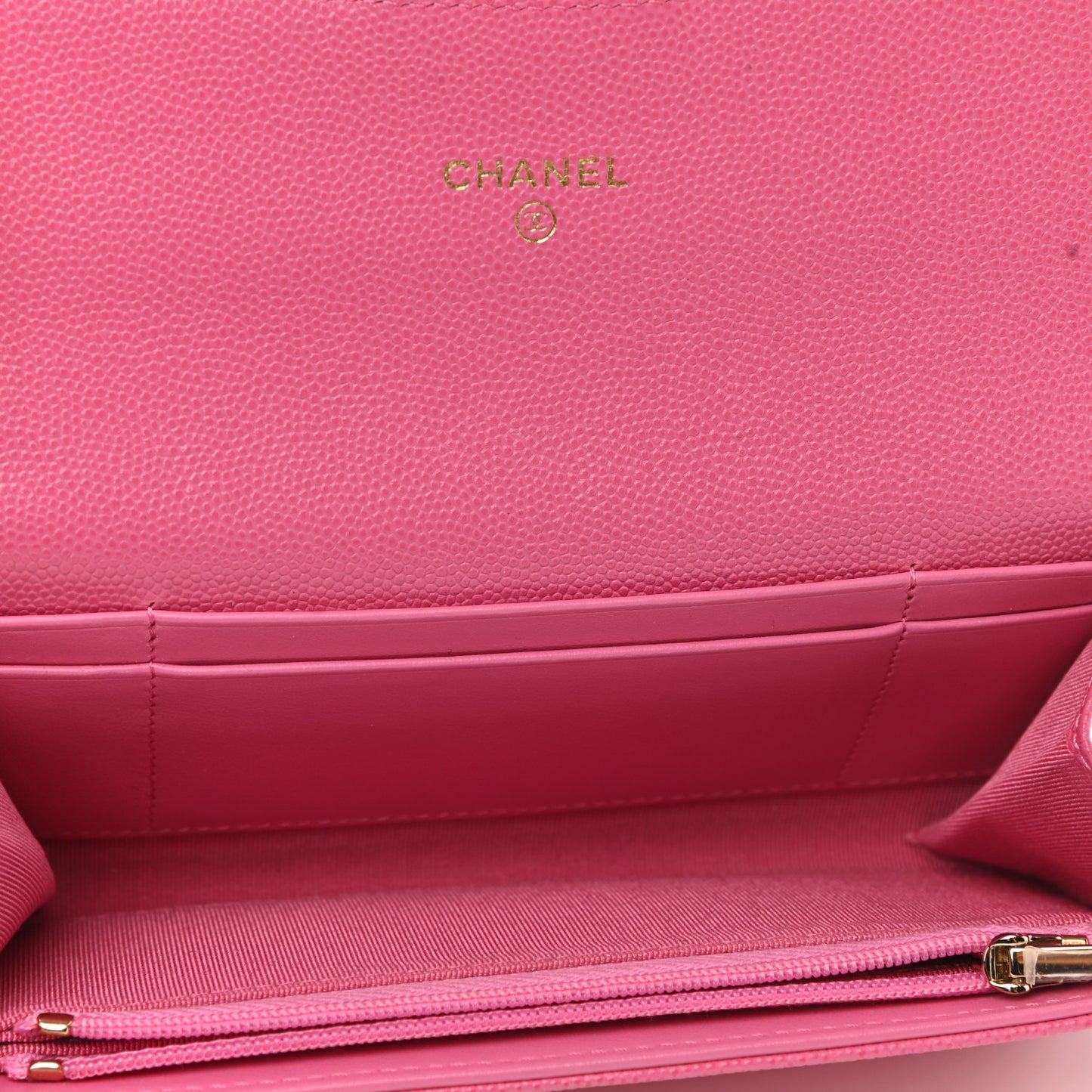 Caviar Quilted Medium Gusset Flap Wallet Pink
