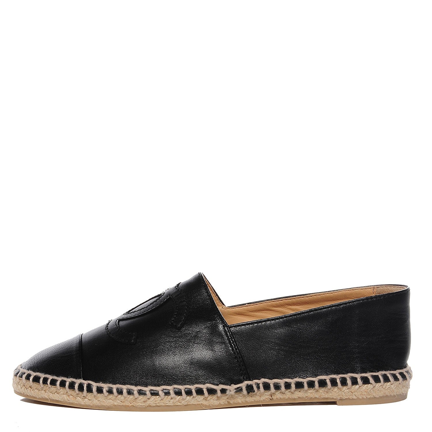 Chanel Lambskin CC Espadrilles 37 Black 1 of 8
