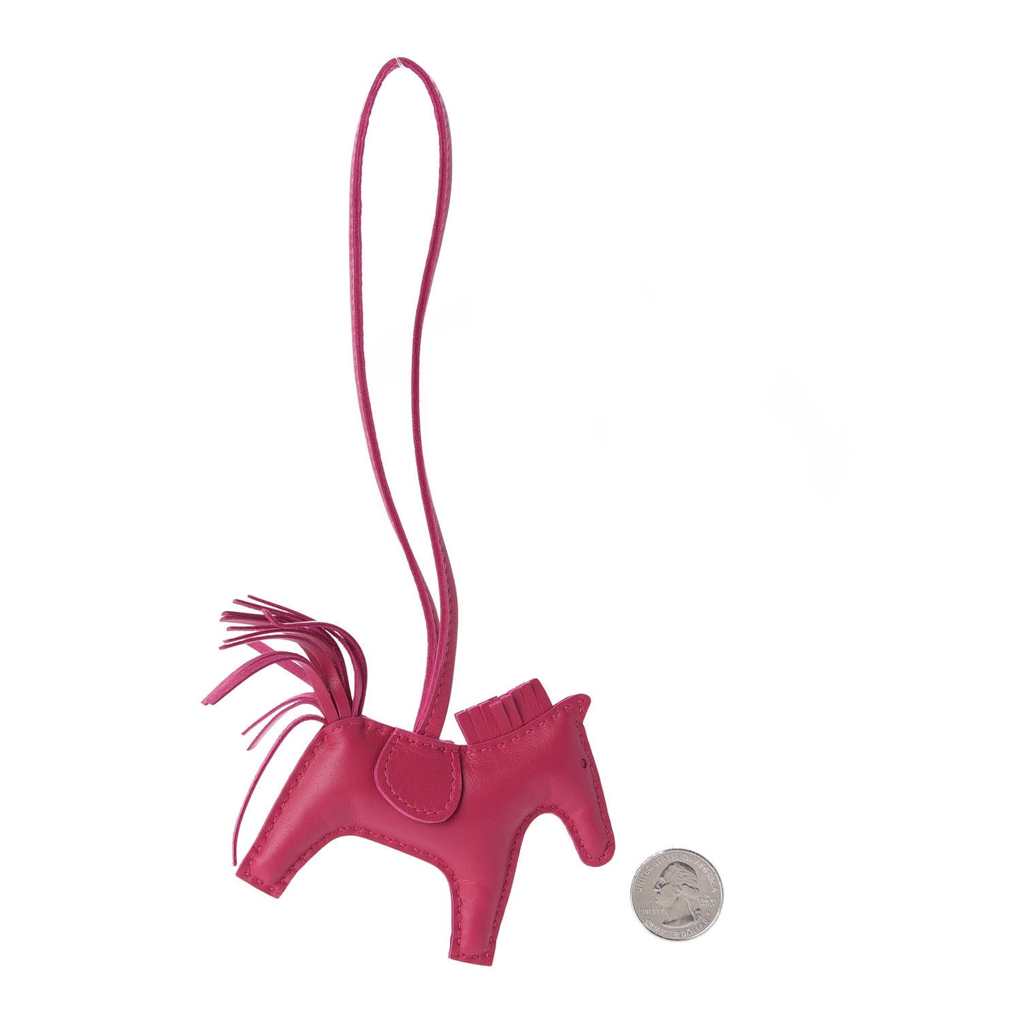 Milo Lambskin Grigri Rodeo Horse Bag Charm PM Rose Mexico
