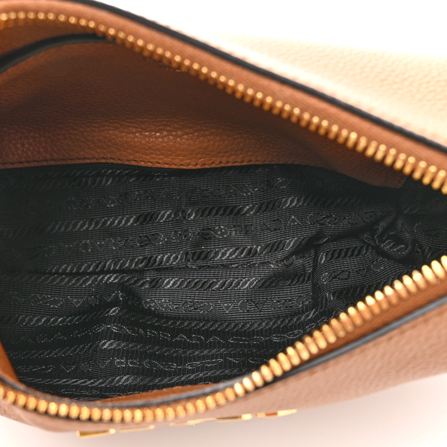 Prada Vitello Phenix Small Zippered Messenger Hobo Cammeo 5 of 9