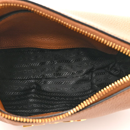 Prada Vitello Phenix Small Zippered Messenger Hobo Cammeo 5 of 9