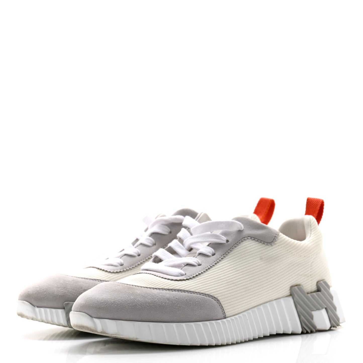 Technical Canvas Suede Goatskin Bouncing Sneakers 38 White Multicolor