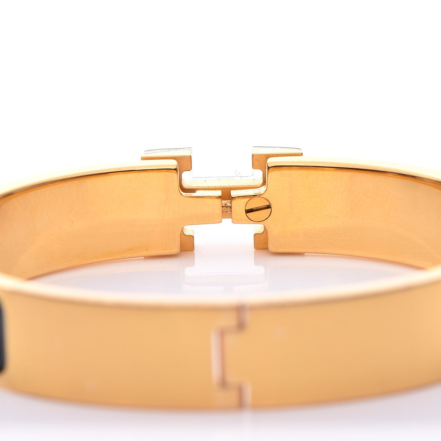 Enamel Narrow Clic Clac H Bracelet PM Black