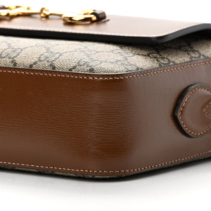 Gucci GG Supreme Monogram Small Horsebit 1955 Shoulder Bag Beige Brown Sugar 10 of 11