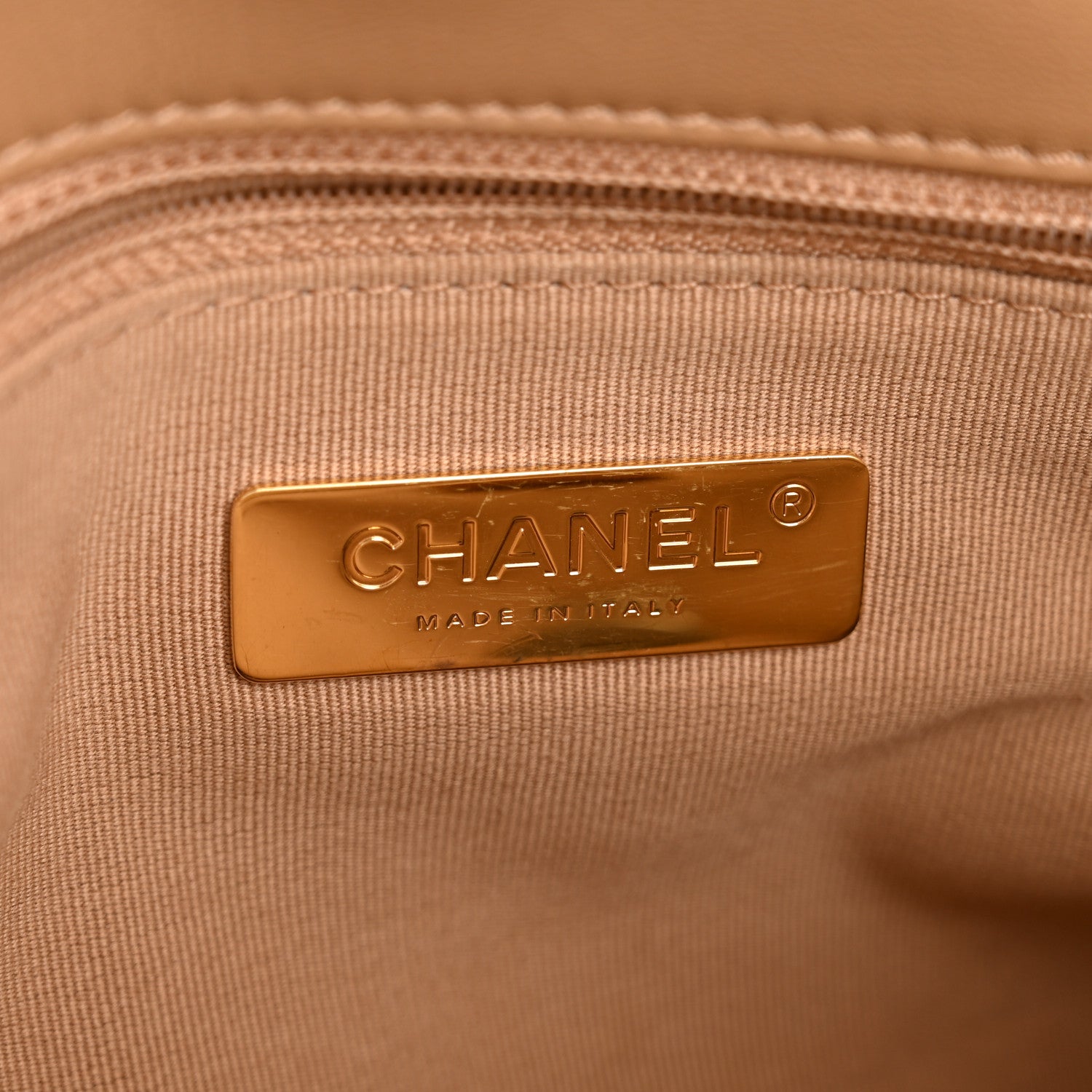 Chanel Lambskin Quilted Large Chanel 19 Flap Beige 6 of 11