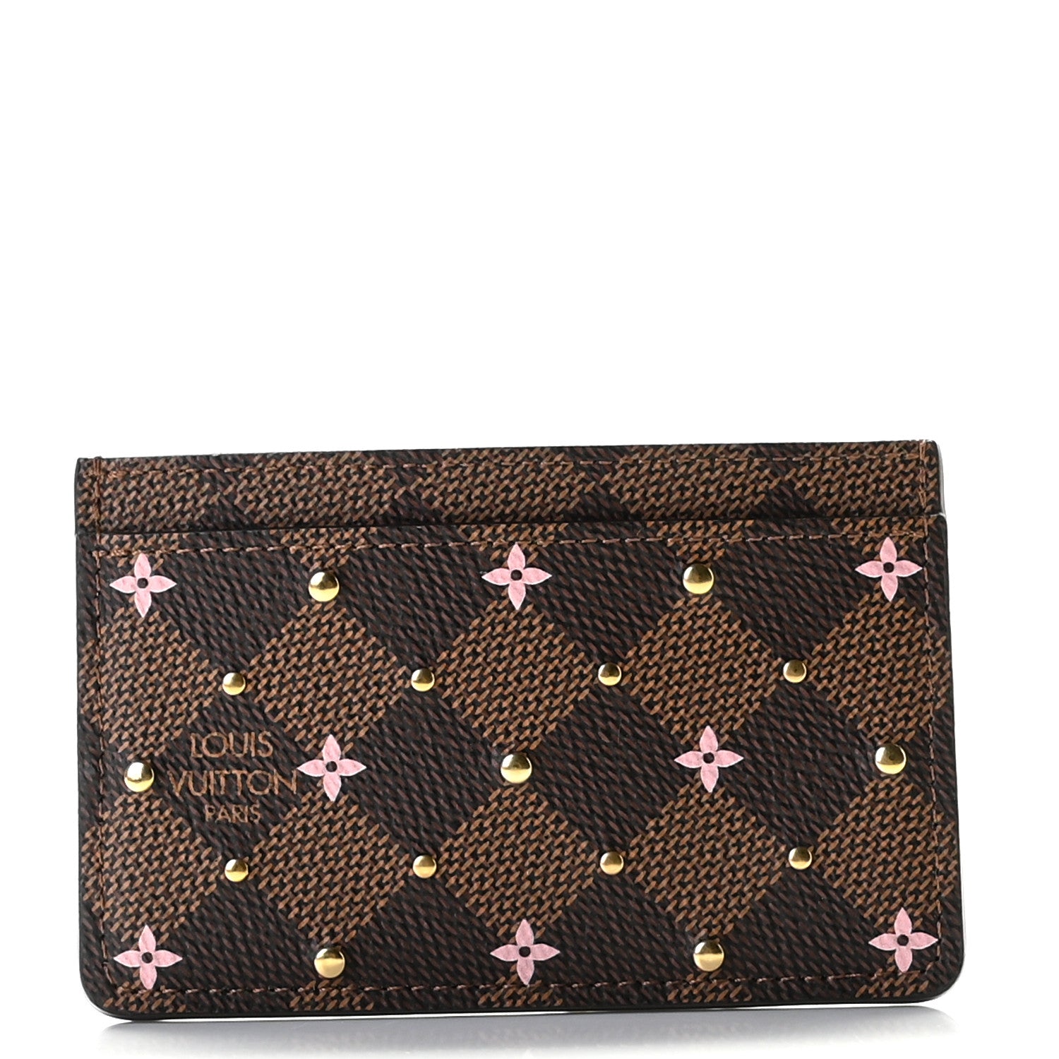 Louis Vuitton Damier Ebene Studded Card Holder 1 of 9