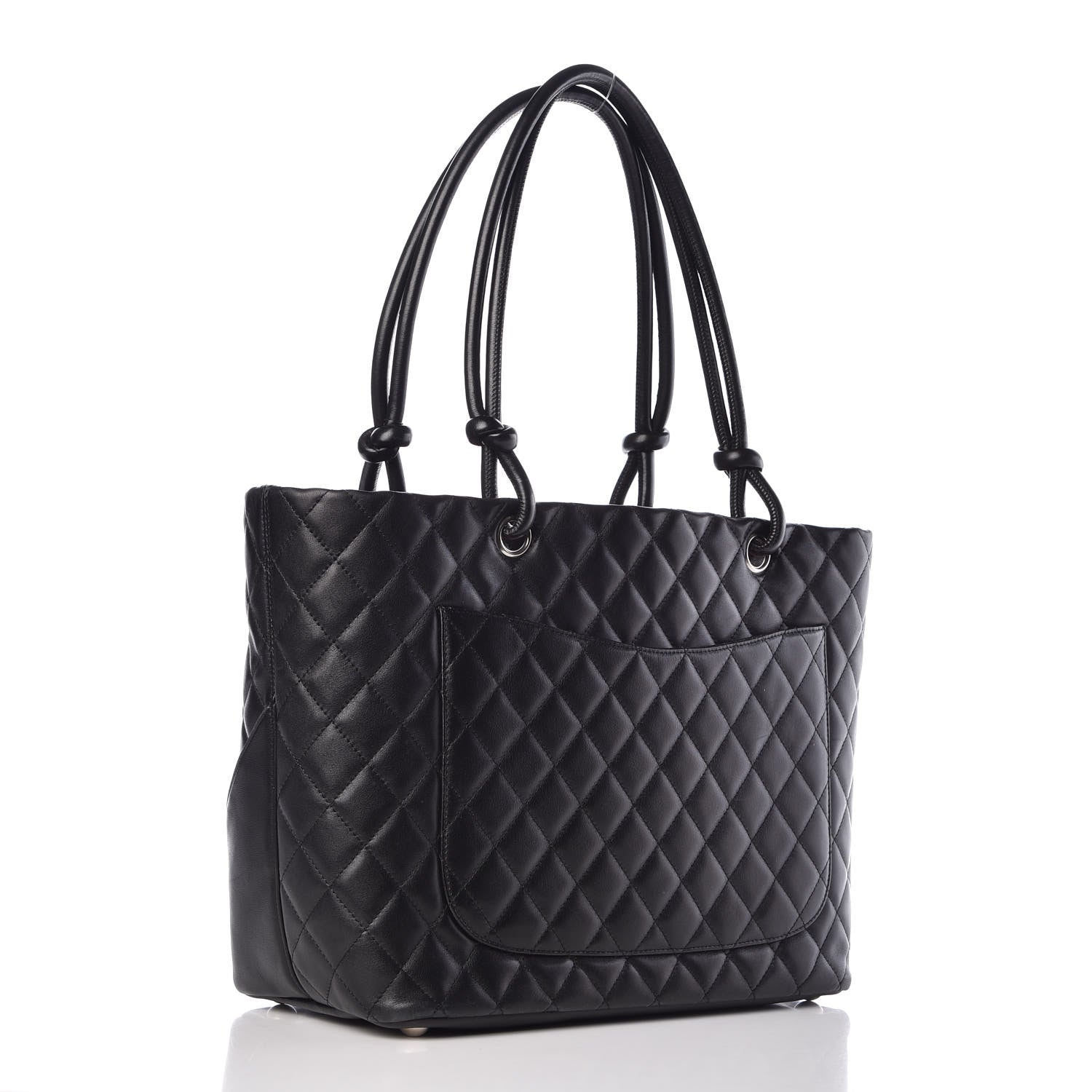 Chanel Calfskin Quilted Large Cambon Tote Black White 3 of 15