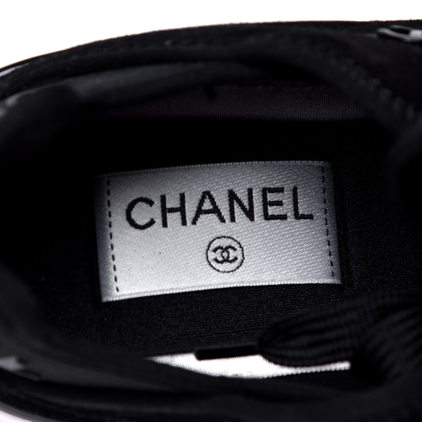 Velvet Calfskin Mixed Fibers CC Sneakers 37 Black