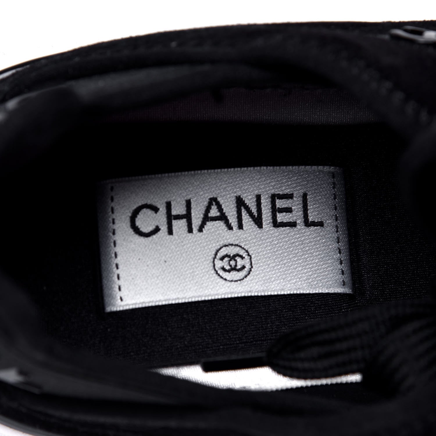 Chanel Velvet Calfskin Mixed Fibers CC Sneakers 37 Black 6 of 6