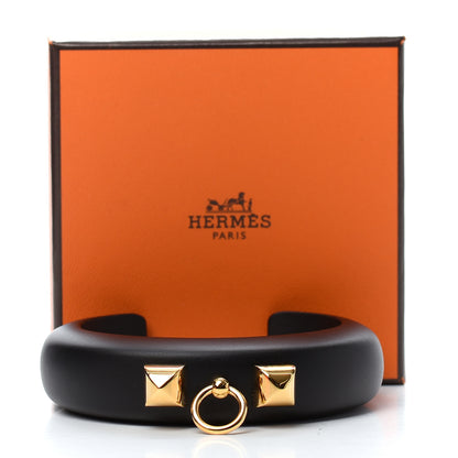 Hermes Pearwood Medor Fine Cuff Bracelet M Black 6 of 6