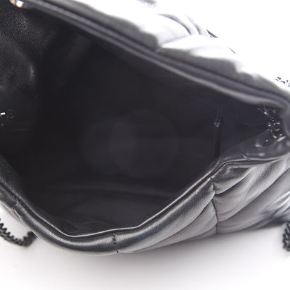 Saint Laurent Lambskin Quilted Small Loulou Puffer Monogram Chain Satchel Black 4 of 9