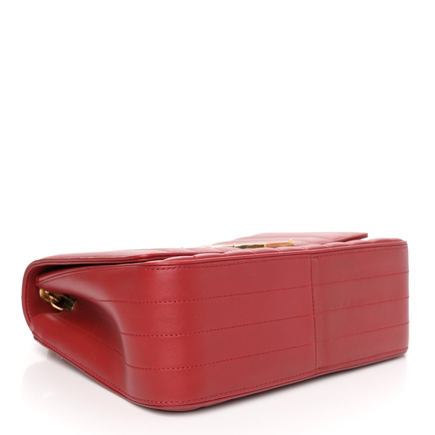 Lambskin Matelasse Monogram Large Vicky Chain Bag Rouge Eros