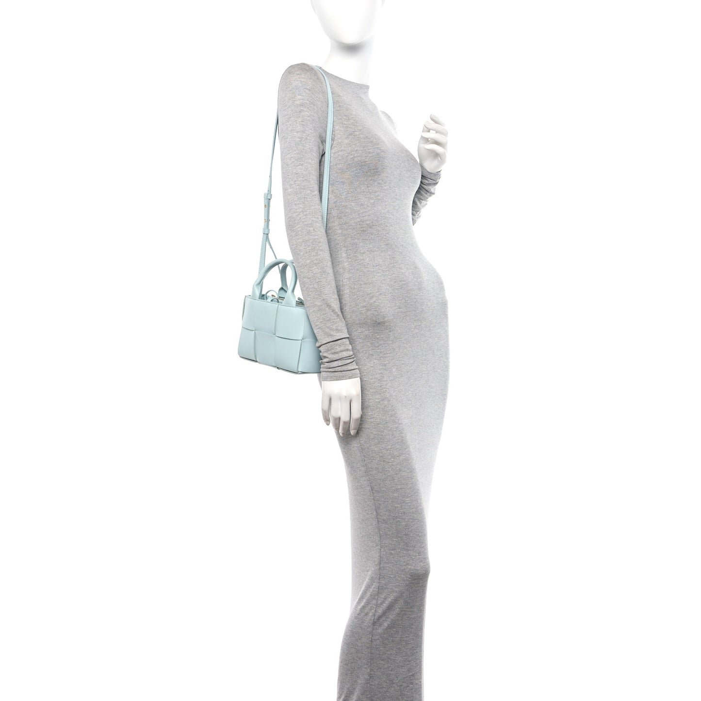 Lambskin Maxi Intreccio Candy Arco Tote Celadon