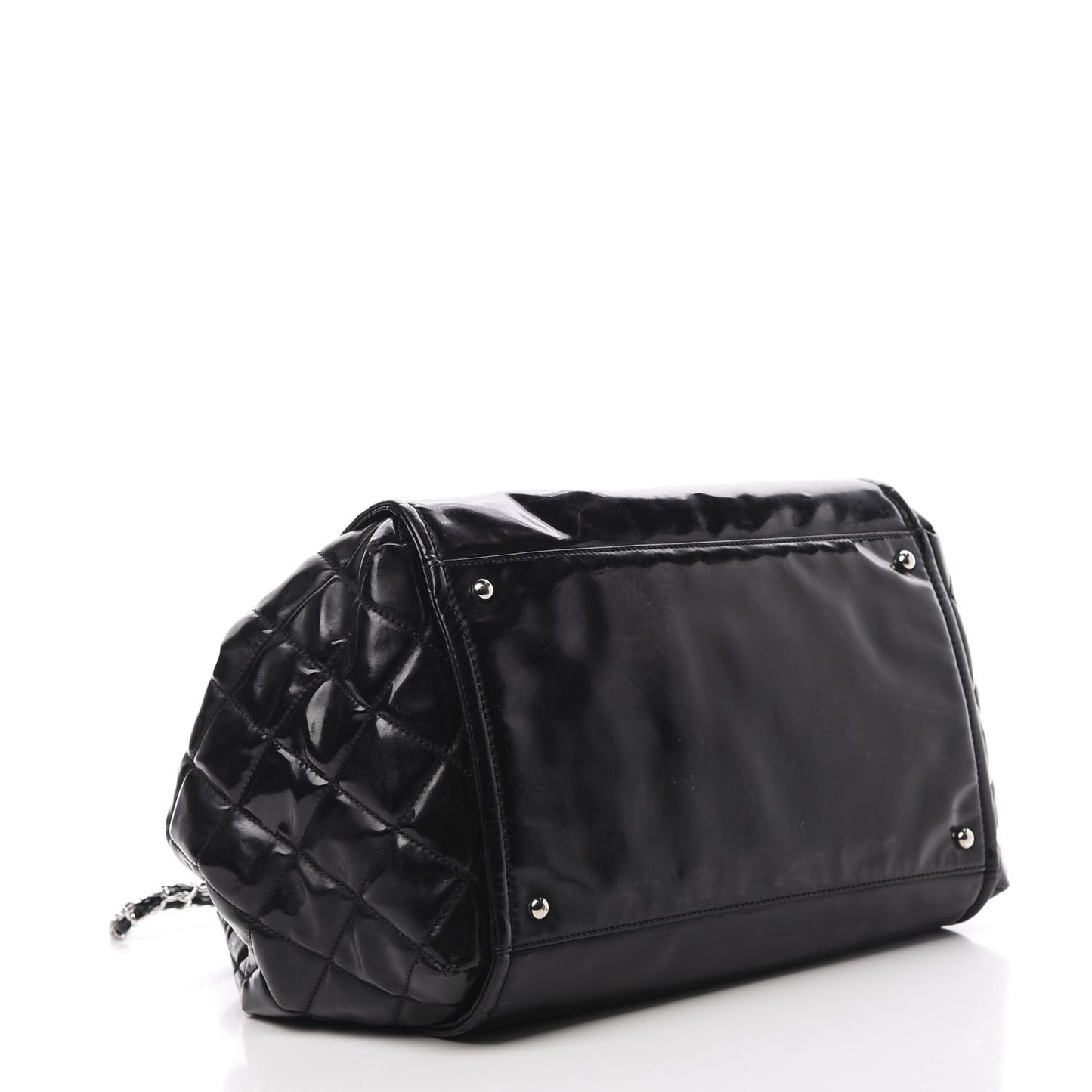 Vinyl Lipstick Ligne Accordion Tote Black