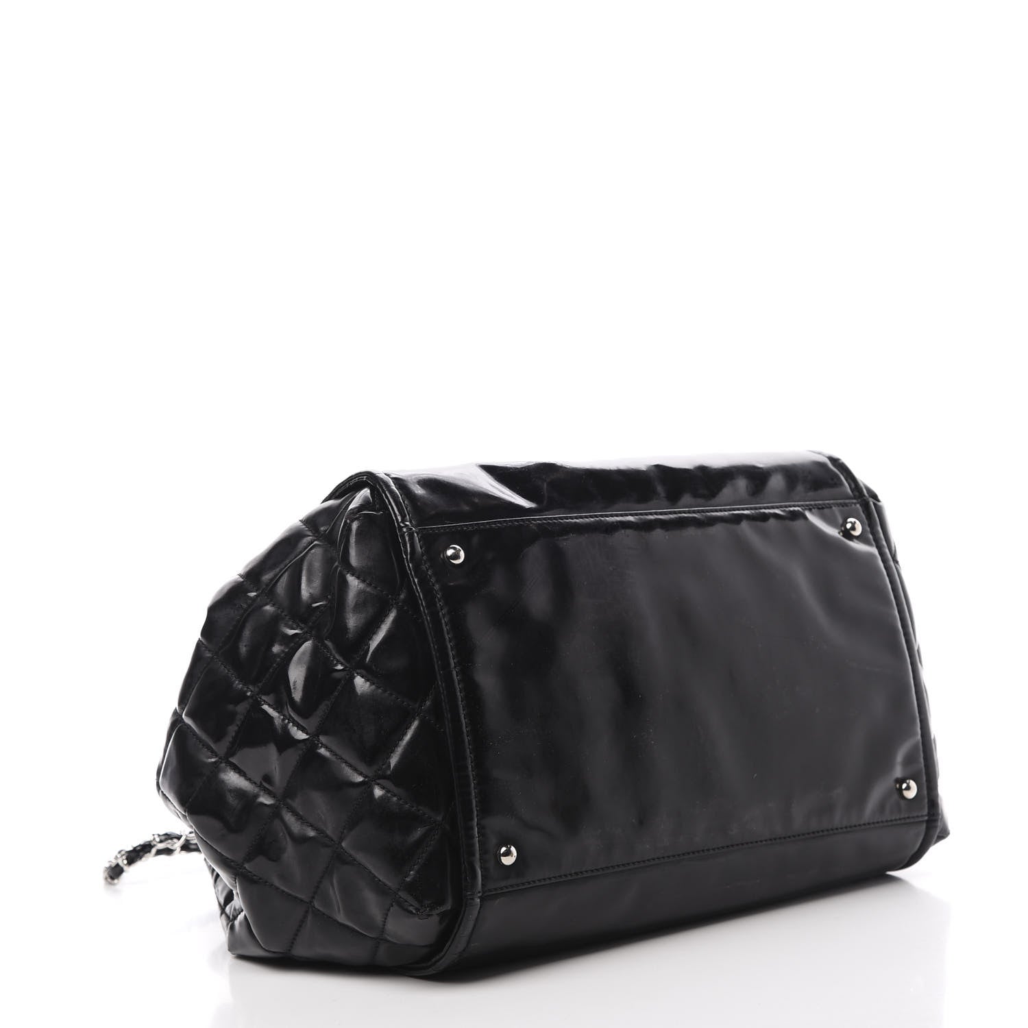 Chanel Vinyl Lipstick Ligne Accordion Tote Black 4 of 14