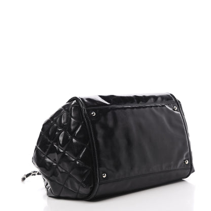 Chanel Vinyl Lipstick Ligne Accordion Tote Black 4 of 14
