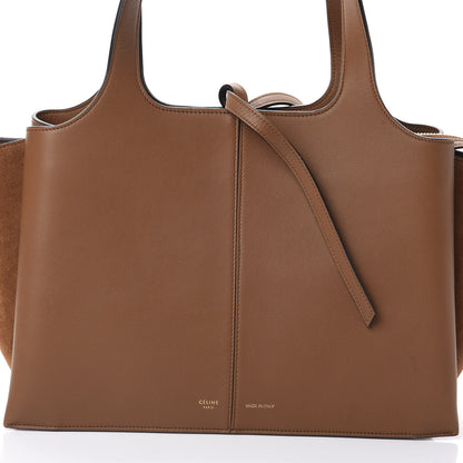 Celine Smooth Calfskin Suede Small Tri-Fold Bag Camel 7 of 9
