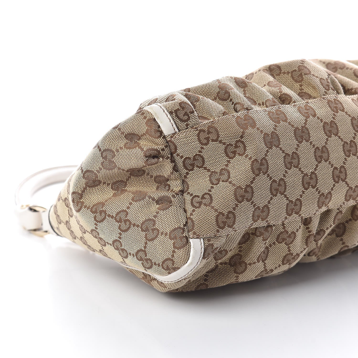 Gucci Monogram Medium D Gold Ring Hobo White 9 of 14