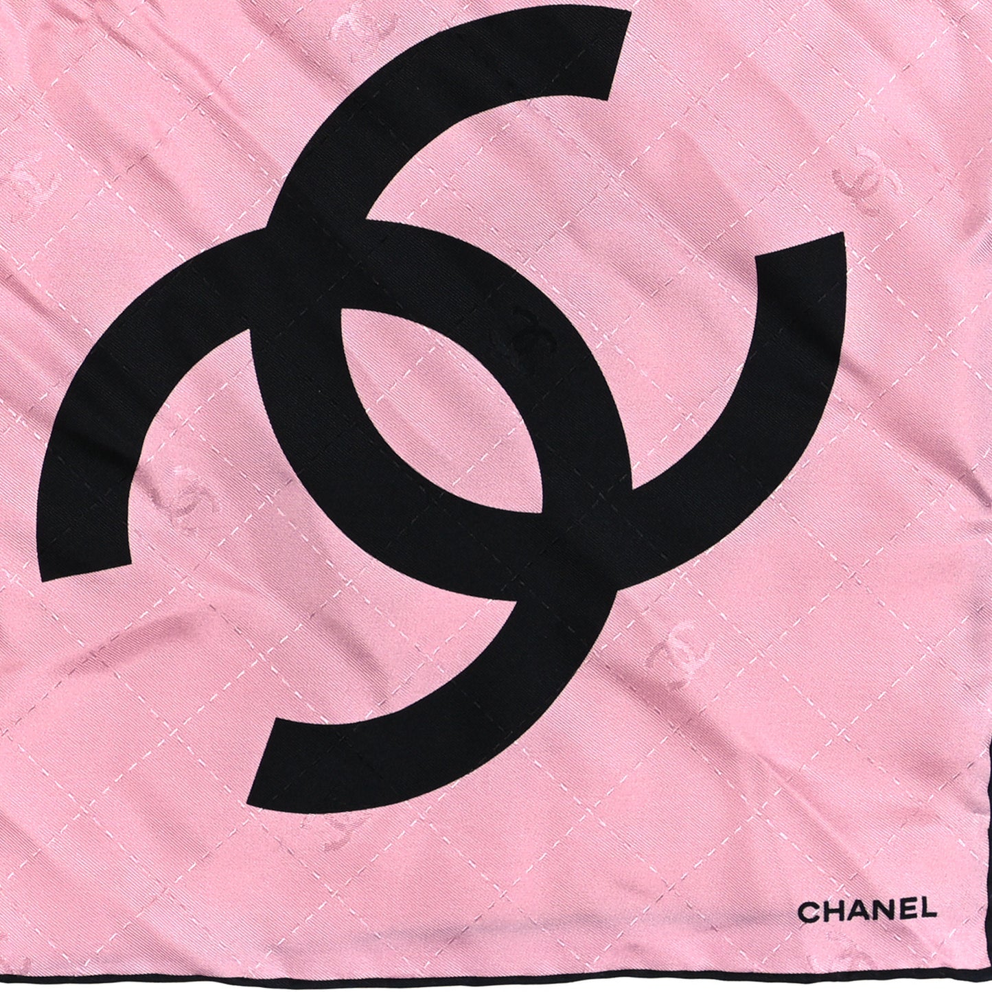 Silk Twill Hair Scarf Pink Ecru Beige