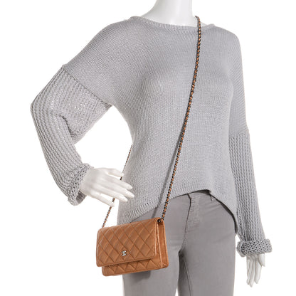 Chanel Caviar Quilted Wallet On Chain WOC Metallic Copper 2 of 9