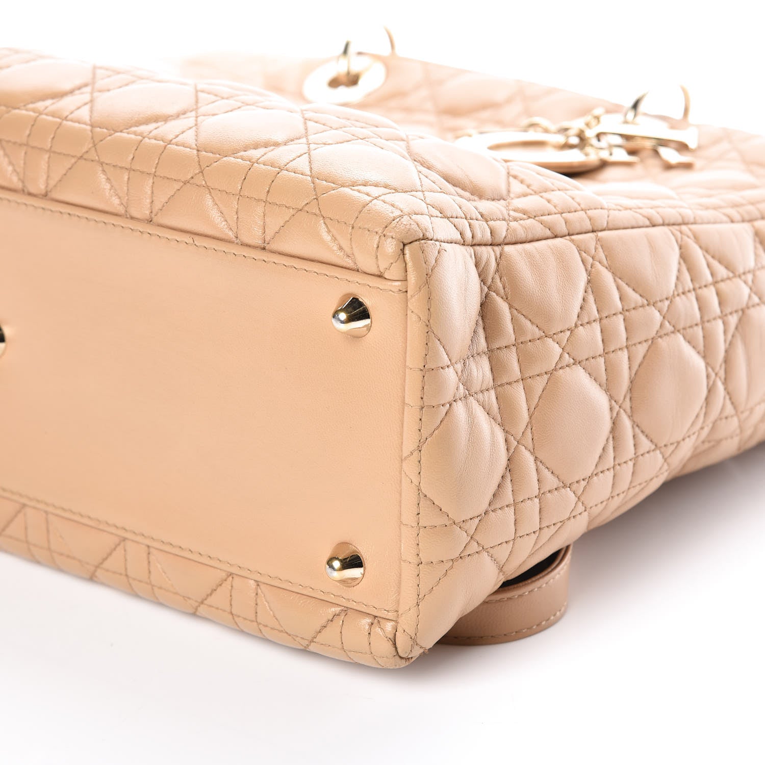 Christian Dior Lambskin Cannage Large Lady Dior Beige 14 of 15