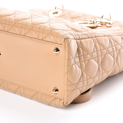 Christian Dior Lambskin Cannage Large Lady Dior Beige 14 of 15