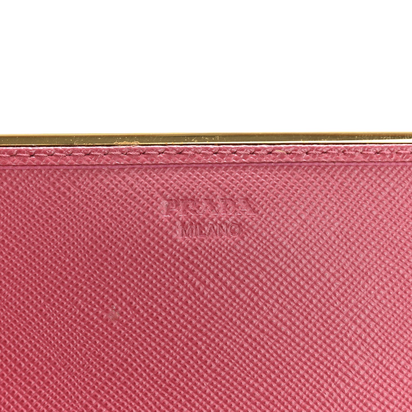Saffiano Metal Bar Flap Wallet with Strap Peonia