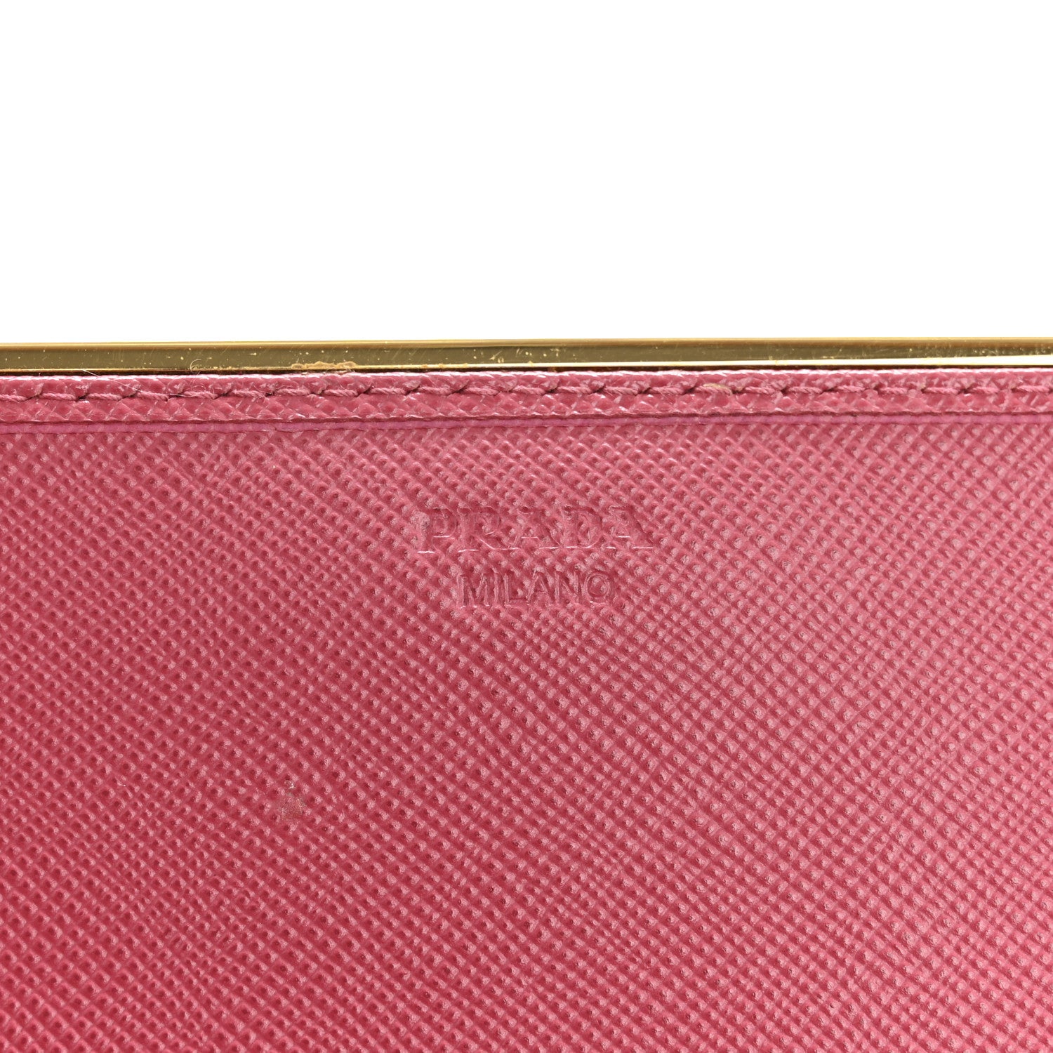Prada Saffiano Metal Bar Flap Wallet with Strap Peonia 6 of 16