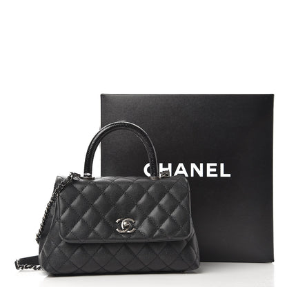 Chanel Caviar Lizard Quilted Mini Coco Handle Flap Black 8 of 8