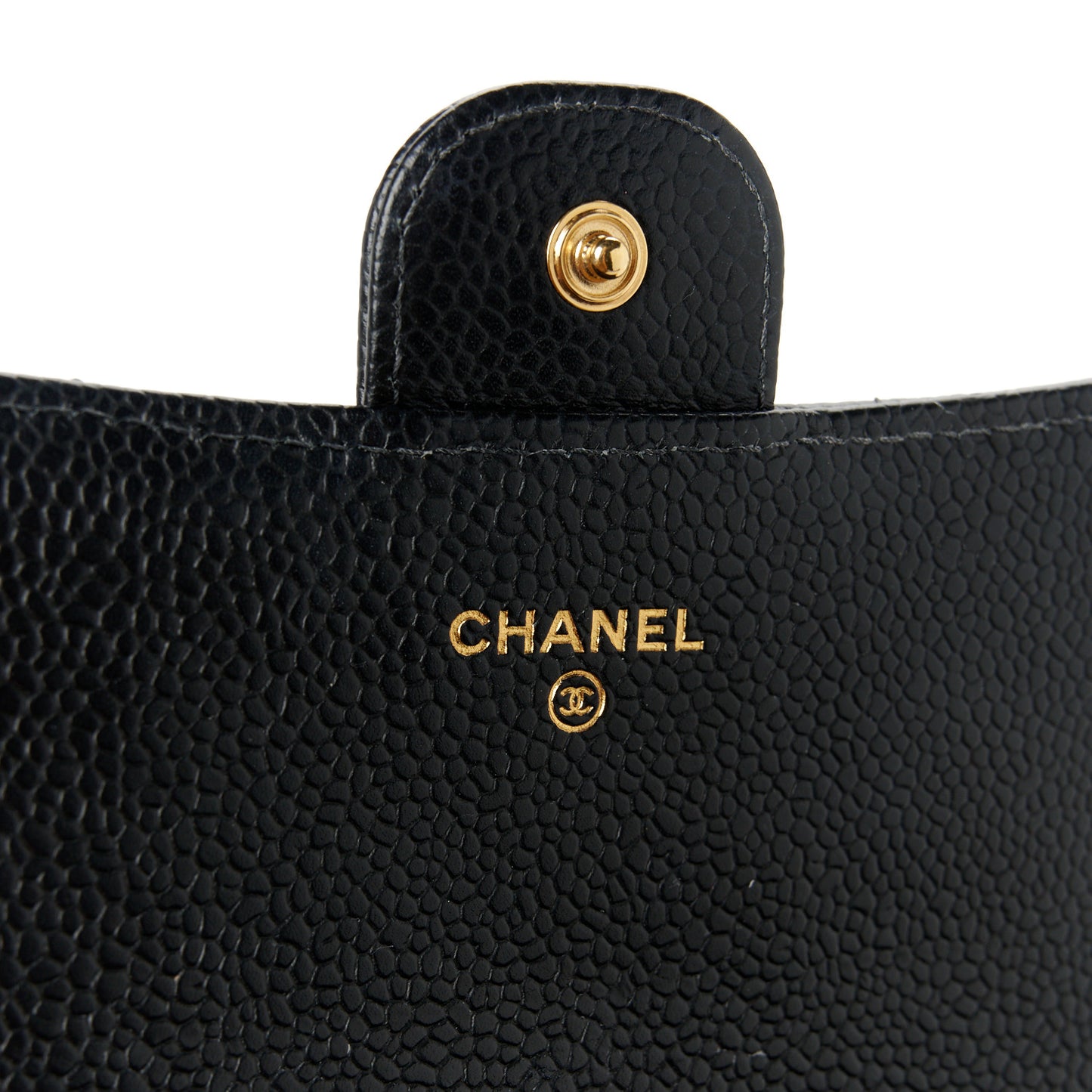 Caviar Quilted Large Gusset Flap Wallet Black