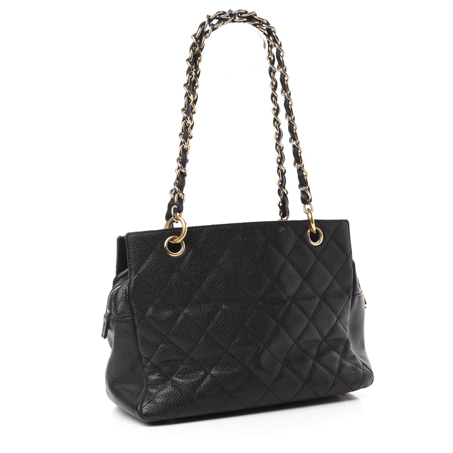 Caviar Quilted Petit Timeless Tote PTT Black