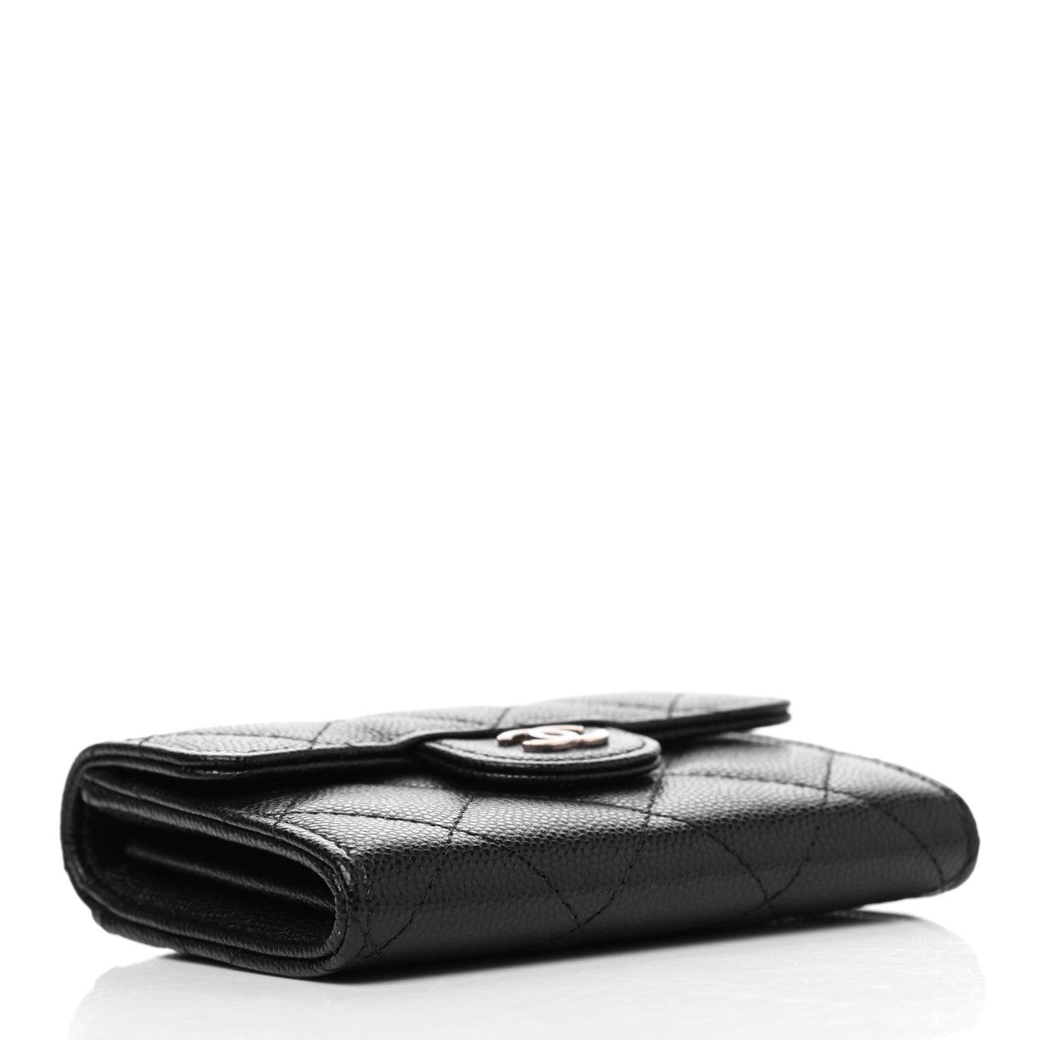 Chanel Caviar Quilted Flap Card Holder Wallet Black 4 of 9