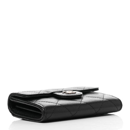 Chanel Caviar Quilted Flap Card Holder Wallet Black 4 of 9