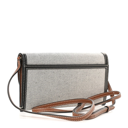 Burberry Cotton Canvas Horseferry Print Phone Case With Strap Black Tan 3 of 8