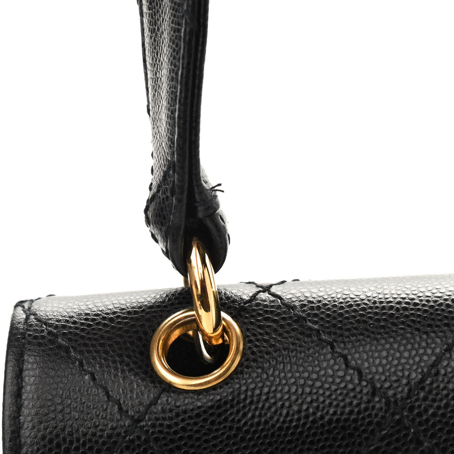 Caviar Flap Shoulder Bag Black