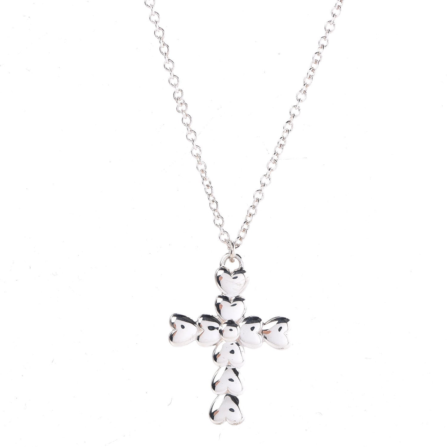 Sterling Silver Paloma Picasso Crown of Hearts Cross Pendant Necklace