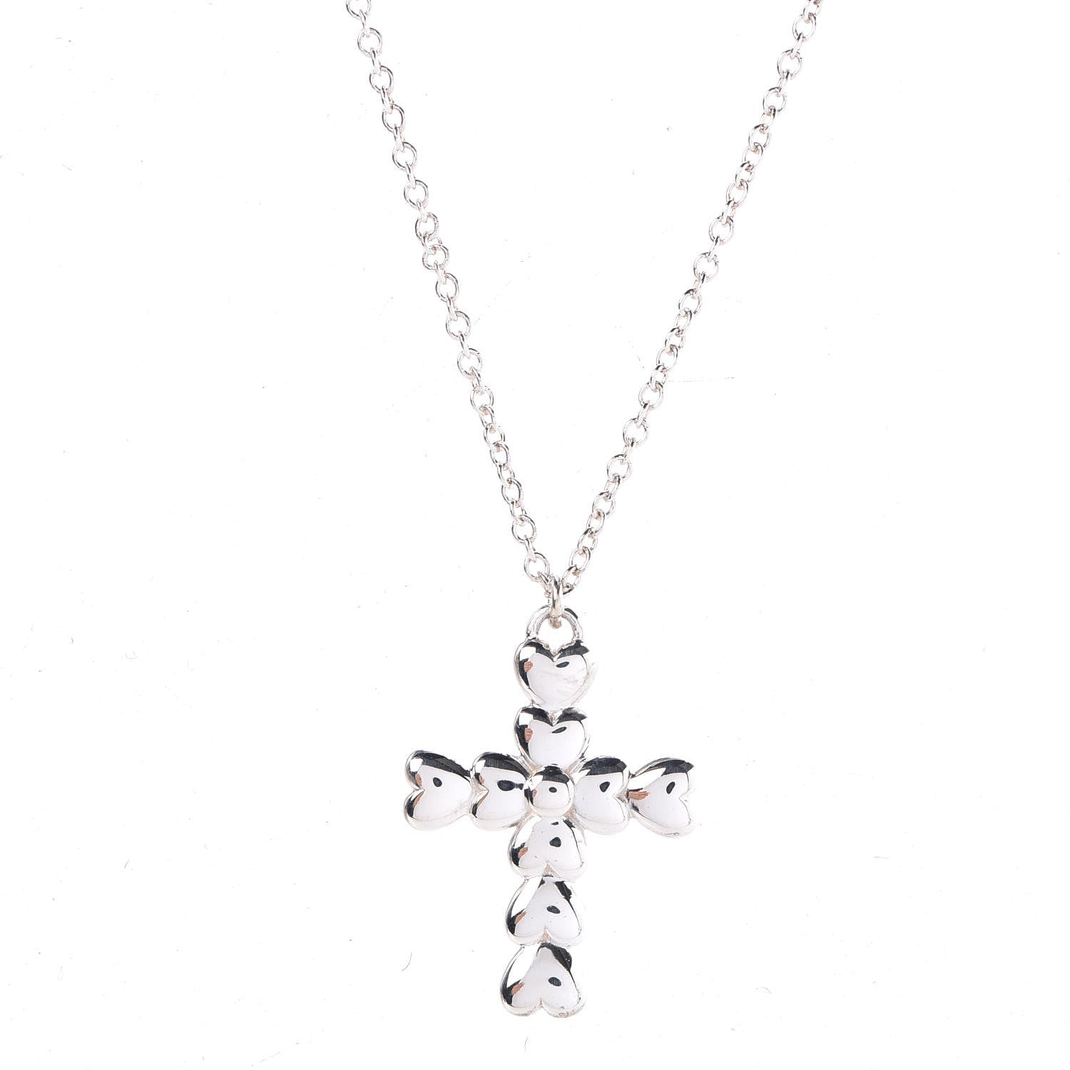 Tiffany Sterling Silver Paloma Picasso Crown of Hearts Cross Pendant Necklace 4 of 7