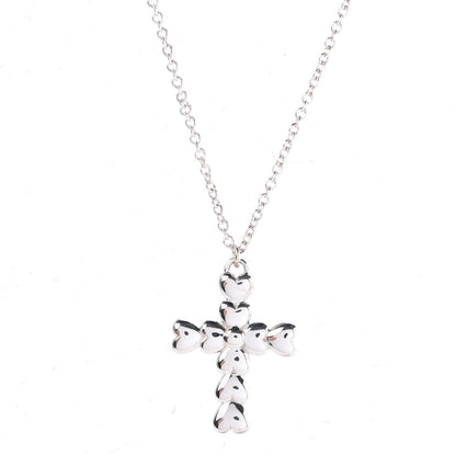 Tiffany Sterling Silver Paloma Picasso Crown of Hearts Cross Pendant Necklace 4 of 7