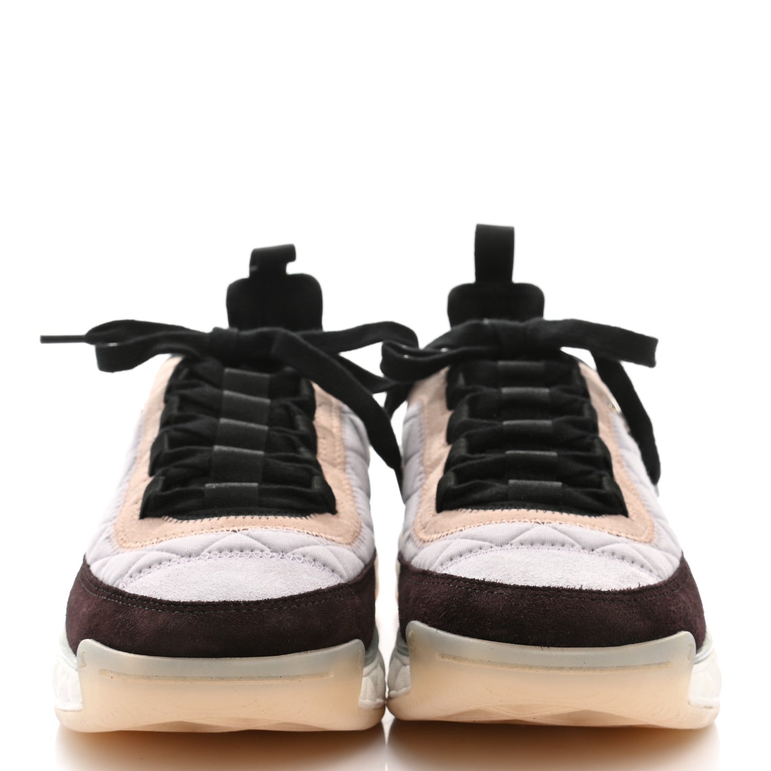 Chanel Velvet Calfskin Mixed Fibers CC Sneakers 40 Light Purple Beige 2 of 8
