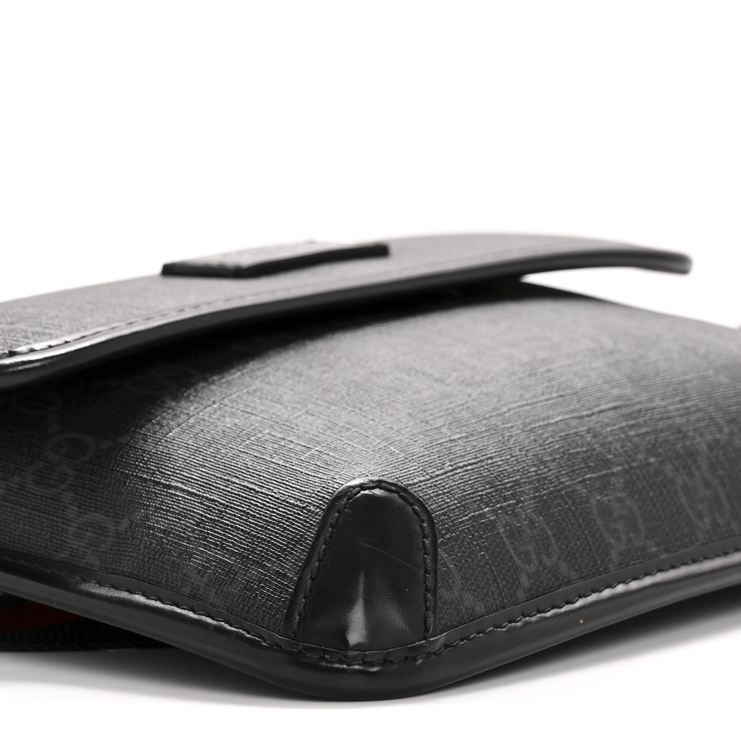Gucci GG Supreme Monogram Web Slim Belt Bag Black Grey 9 of 12