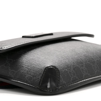 Gucci GG Supreme Monogram Web Slim Belt Bag Black Grey 9 of 12