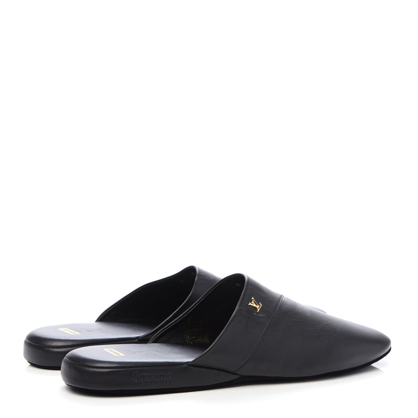 X SUPREME Lambskin Mens Hugh Slippers 8 Black