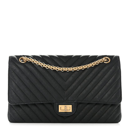 Chanel Crumpled Calfskin Chevron Quilted 2.55 Reissue 226 Black 1 of 11