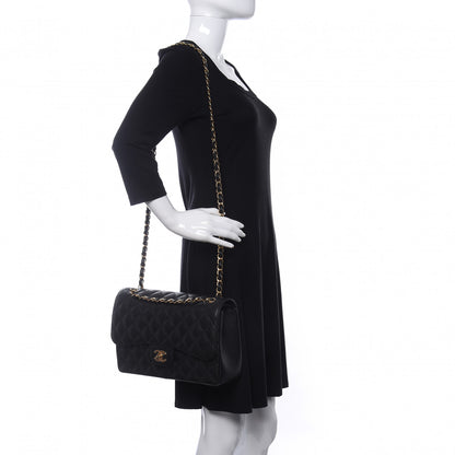 Chanel Caviar Quilted Jumbo Double Flap Black 2 of 12