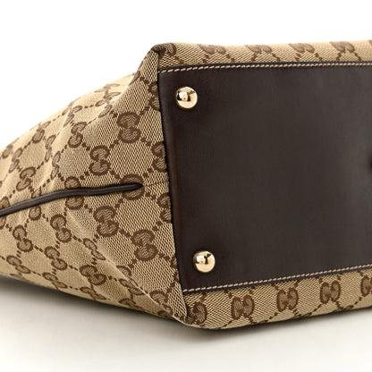 Gucci Monogram Medium New Britt Tote Brown 9 of 12