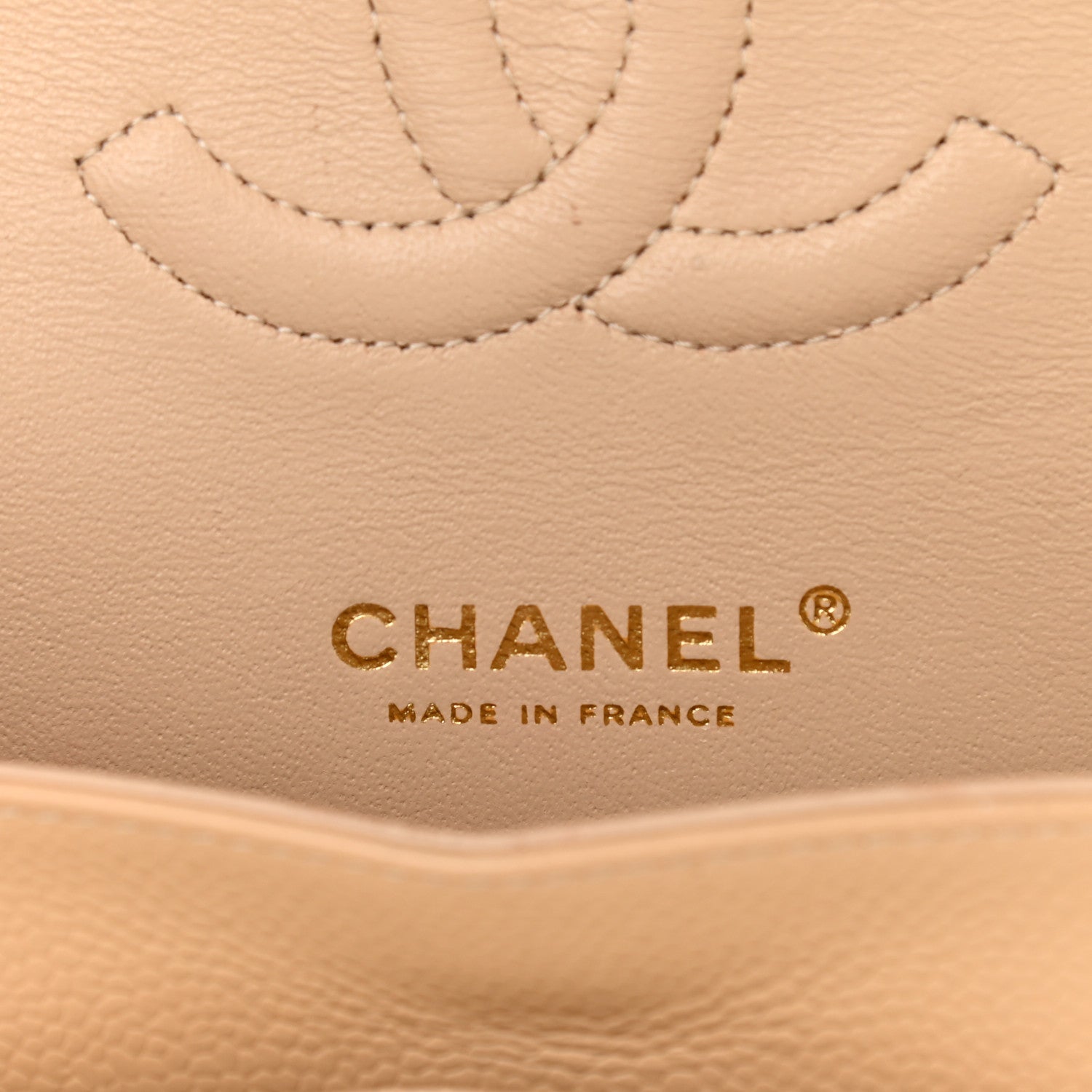 Chanel Caviar Quilted Medium Double Flap Beige 6 of 12