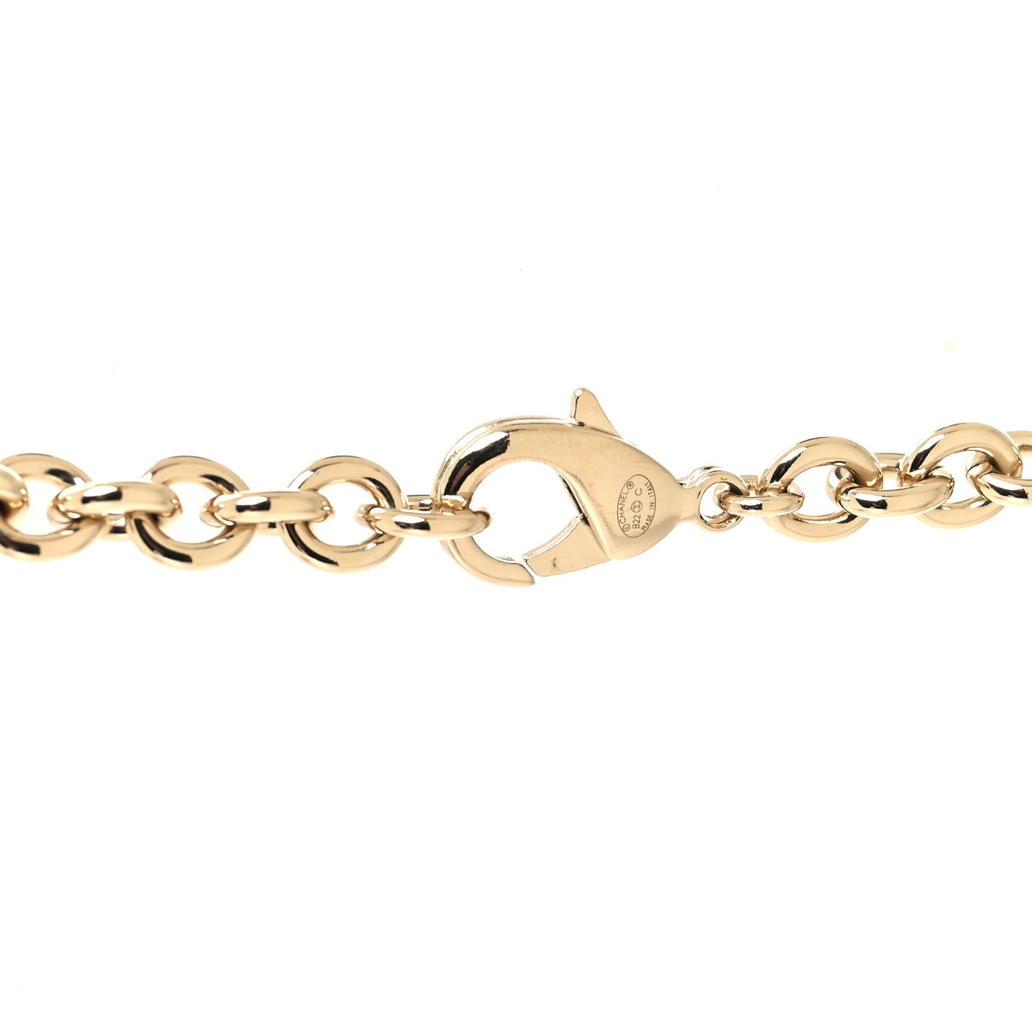 Metal CC Heart Locket Necklace Gold