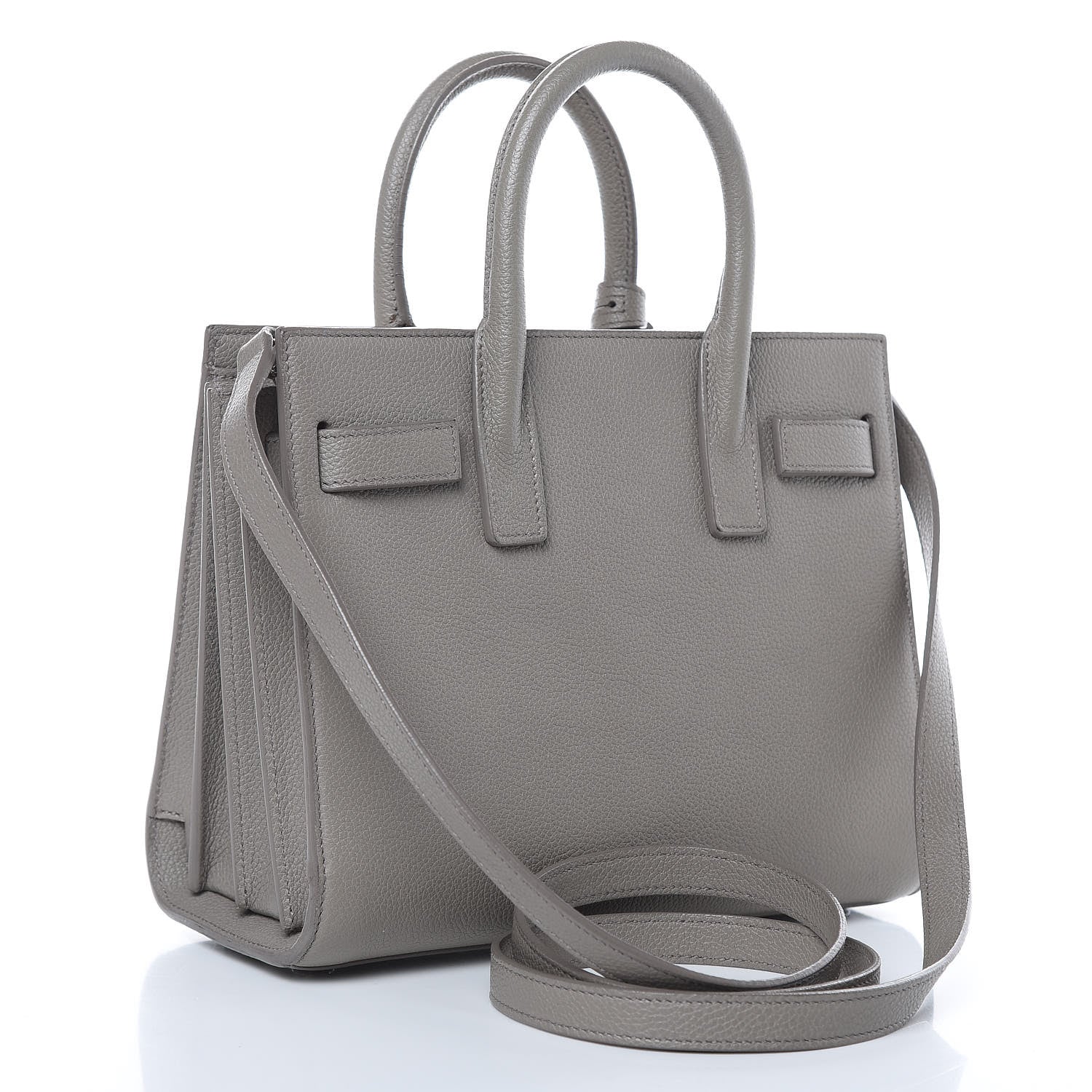 Saint Laurent Grained Calfskin Nano Sac De Jour Gray 2 of 13