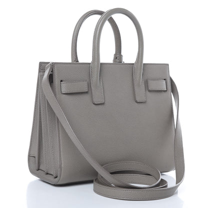 Saint Laurent Grained Calfskin Nano Sac De Jour Gray 2 of 13
