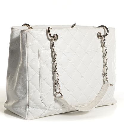 Chanel Caviar Quilted Grand Shopping Tote GST White 3 of 7